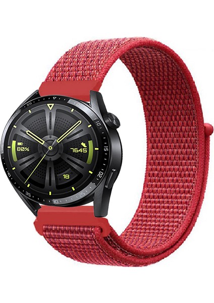 Huawei Watch Gt3 46MM Akıllı Saat Uyumlu Spor Kumaş Desenli Cırt Cırtlı Kordon Kayış