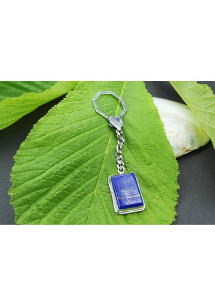 Lapis Taşlı 925 Ayara Gümüş Anahtarlık