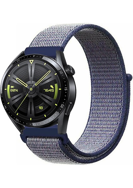 Huawei Watch Gt3 46MM Akıllı Saat Uyumlu Spor Kumaş Desenli Cırt Cırtlı Kordon Kayış