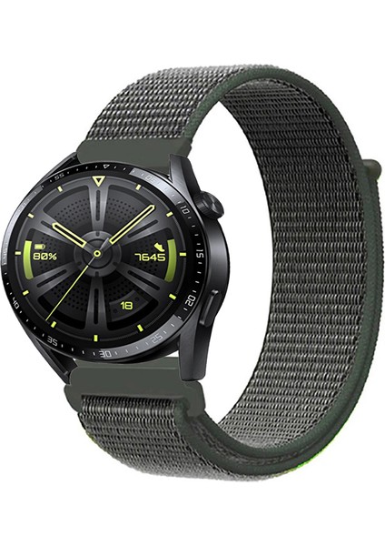 Huawei Watch Gt3 46MM Akıllı Saat Uyumlu Spor Kumaş Desenli Cırt Cırtlı Kordon Kayış