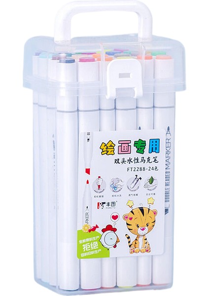 Çift Başlı Işaretleyici Kalem Seti Işaretleyici Kalem Çocuk Su Bazlı Suluboya Kalem Grafiti Kalemi (Yurt Dışından)