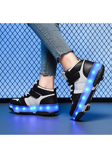 Erkekler ve Kadınlar Çocuk Yürüyüş Ayakkabıları Dört Tekerlekli Paten LED Parlayan Spor Ayakkabı (Yurt Dışından) modelleri
