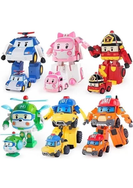 6 Adet/takım Karikatür Robocar Poli Aksiyon Figürleri Dönüşüm Anime El Deformasyon Araba Modeli Uçak Hediye Oyuncaklar Robotlar (Yurt Dışından)