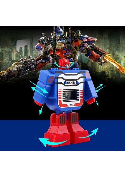 Transformers Çocuklar Saatler LED Dijital Çocuk Karikatür Spor Saatler Robot Dönüşüm Oyuncaklar Film Çevresel Doğum Günü Hediyeleri (Yurt Dışından) fırsatları
