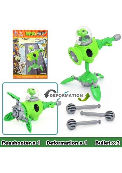 3'ü 1 Arada Montaj Deformasyon Oyuncaklar Boys Robot Bebek Pvz Bitki Vs. Zombi Mecha Savaşçı Pvc Aksiyon Şekilli Kalıp Çocuk Hediye (Yurt Dışından)