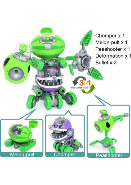 3'ü 1 Arada Montaj Deformasyon Oyuncaklar Boys Robot Bebek Pvz Bitki Vs. Zombi Mecha Savaşçı Pvc Aksiyon Şekilli Kalıp Çocuk Hediye (Yurt Dışından) fırsatları