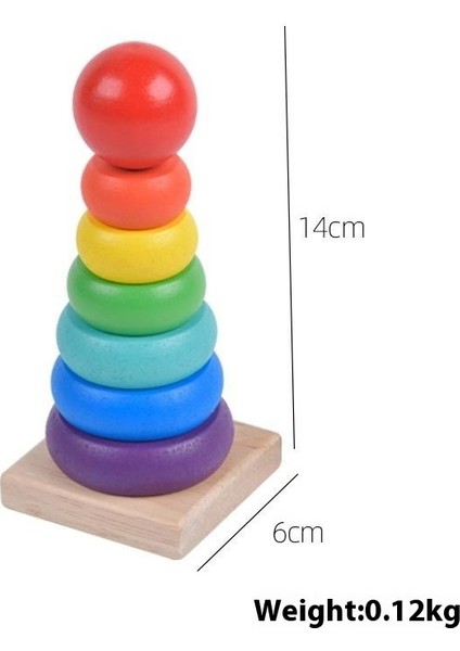 Erken Eğitim Eğitici Bebek Çocuk Oyuncakları Ahşap Sekiz Ton Perküsyon Gökkuşağı Kulesi Dört Set Sütun Bükülmüş Solucan (Yurt Dışından)