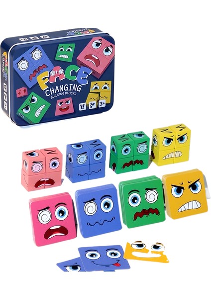 Çocuk Değişim Yüzü Rubik Küp Blokları Mantık Düşünme Eğitimi Büyük Parçacıklı Bloklar Erken Eğitim Eğitici Oyuncaklar (Yurt Dışından)