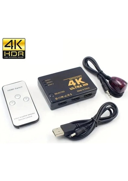 4K Switcher Hdmı Uyumlu Anahtar 3'ü 1 Arada Hd 1080P Video Kablosu Ayırıcı 1x3 Hub Adaptörü Dönüştürücü Ps4/3 Hdtv Pc Tv Kutusu (Yurt Dışından)