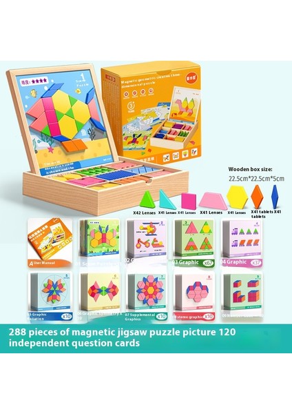 Manyetik Tangram Puzzle Oyuncak Geometrik Manyetik Bloklar Bebek Anaokulu Ilkokul Puzzle 3 Yaş 6 Erkek Kız (Yurt Dışından)