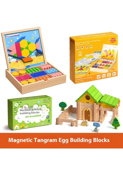 Manyetik Tangram Puzzle Oyuncak Geometrik Manyetik Bloklar Bebek Anaokulu Ilkokul Puzzle 3 Yaş 6 Erkek Kız (Yurt Dışından)