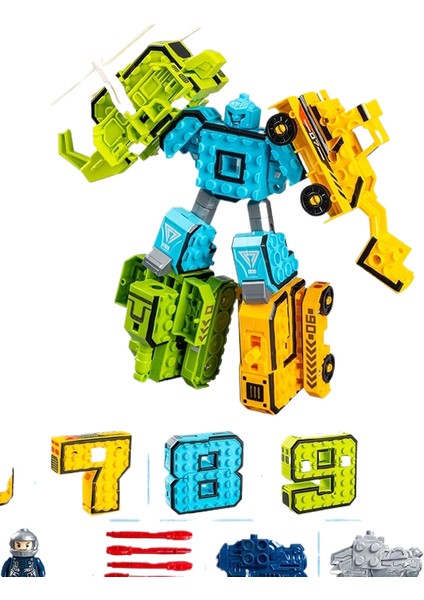 Çocuk Eğitici Dijital Deformasyon Topluluğu Oyuncakları 0-9 Dijital Montajlı Robot Seti Ilkokul Öğrencileri Oyuncakları (Yurt Dışından)