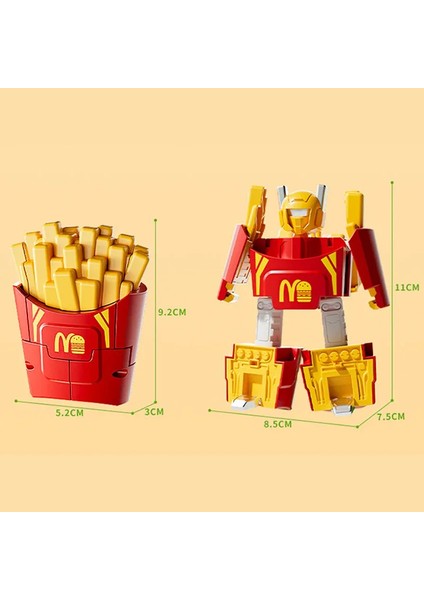Dönüşüm Makine Modeli Oyuncak Çift Form Dönüşüm Robot Oyuncak Simülasyon Dondurma Kızartma Burger Oyun Evi Çocuk Sürpriz Hediye (Yurt Dışından)