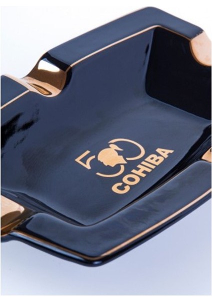 Cohıba 50. Yıl Özel Seri Seramik Puro Küllüğü Siyah Gold Detaylı - CKL0136 fiyatları