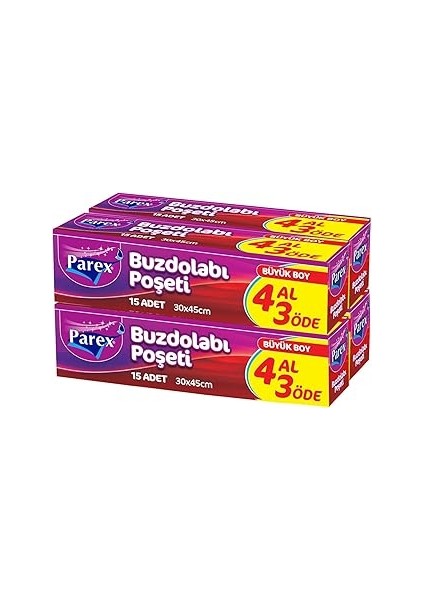 Buzdolabi Poşeti Büyük Boy 4 Al 3 Öde (4 * 20)