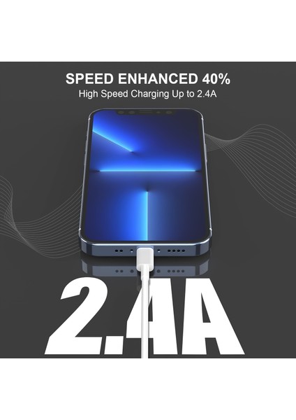 Laıhonen Iphone Carplay Için Kablo Araba Şarjı Kablosu USB A Yıldırım Kablosu Hızlı Şarj Veri Aktarımı Iphone 14 13 12 11 (Yurt Dışından)