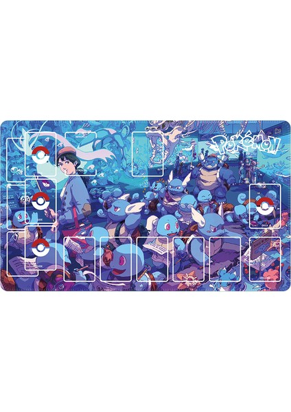 60X35CM Yeni Karikatür Pokemon Bulbasaur Lucario Ptcg Savaş Kart Masası Mat Pikachu Serin Tek Oyuncu Savaş Kurulu Oyun Halısı Hediye (Yurt Dışından)