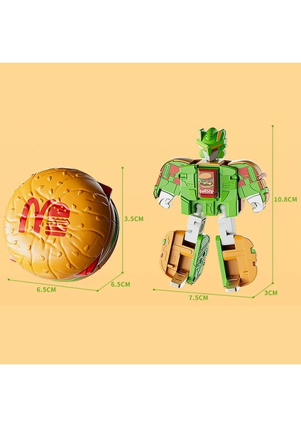 Dönüşüm Makine Modeli Oyuncak Çift Form Dönüşüm Robot Oyuncak Simülasyon Dondurma Kızartma Burger Oyun Evi Çocuk Sürpriz Hediye (Yurt Dışından)