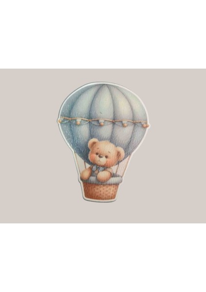 Ahşap Uçan Balon Sevimli Ayıcık Magnet Figürü 5 cm 20 Adet
