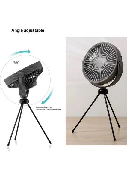Gri Masaüstü Tripod Fan, Şarjlı, Üç Hız, 17 Cm, Güçlü ve Hafif Tasarım fırsatları