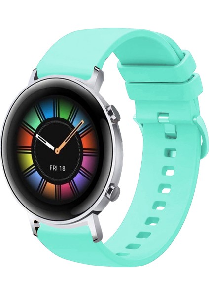 Huawei Watch Gt2 42MM ile Uyumlu Kordon Jel Silikon Tokalı Kayış
