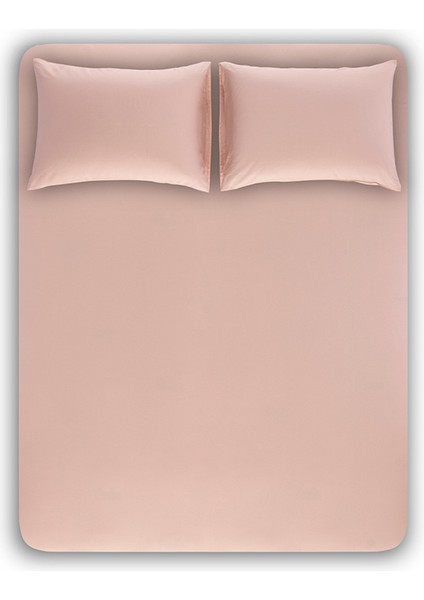 Çift Kişilik Lastikli Çarşaf Seti 160X200 cm Pudra Pembe