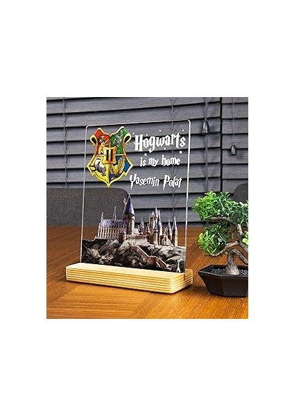 Sevgilambası Fotoğraflı Harry Potter Hogwarts Hediyesi Hediye Paketli Şeffaf Çerçeve
