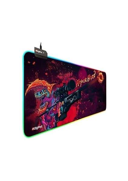 Digipod Rgb Gaming Oyuncu Mousepad 90X40 Xxl Kaymaz Taban Hyperbeast Mouse Pad 4mm Kalınlık