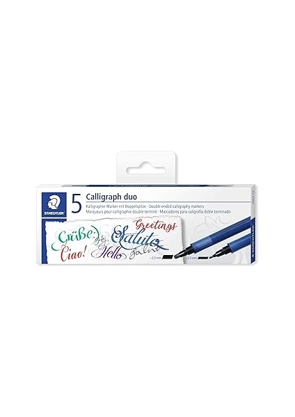 Staedtler 3002 C5 Çift Uçlu Kaligrafi Kalemi 3.5 2.0 mm 5'li