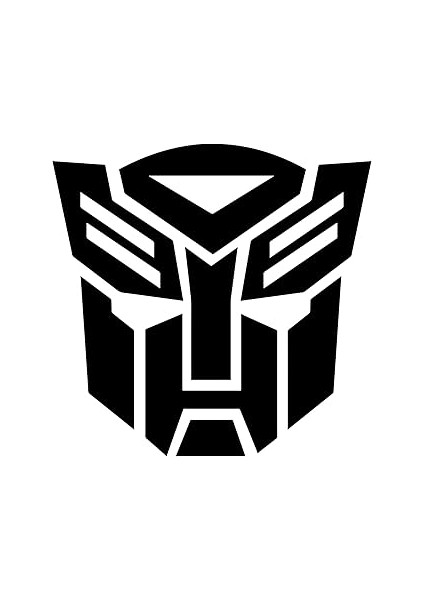 Quart Aksesuar 10 x 11 cm Transformers Oto Sticker - Araba Cam Sticker Siyah
