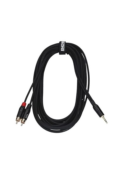 Enova 3 M 3.5 Mm Jack - Rca Erkek Adaptör Kablosu, Kırmızı Ve Siyah Stereo Kablo