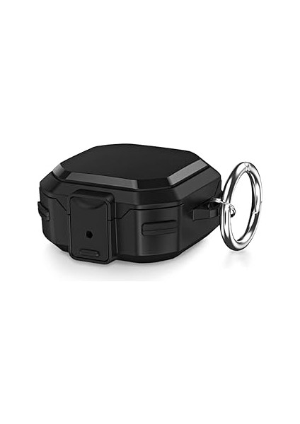 Microsonic Galaxy Buds Pro Kılıf Darbeye Dayanıklı Sert Koruyucu + Askılık Siyah [buds