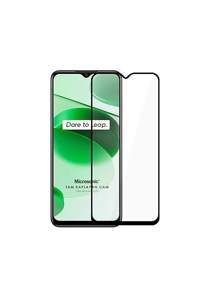 Microsonic Realme C35 Tam Kaplayan Temperli Cam Ekran Koruyucu Siyah