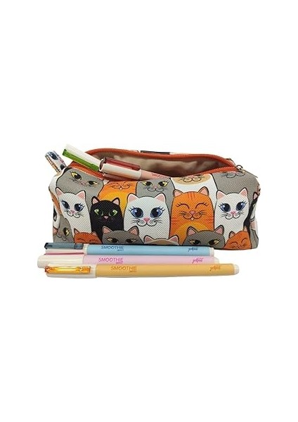 Desenli Astarlı Yıkanabilir Bez Kalemlik Kalem Kutusu Çok Renkli FYPR6343K15