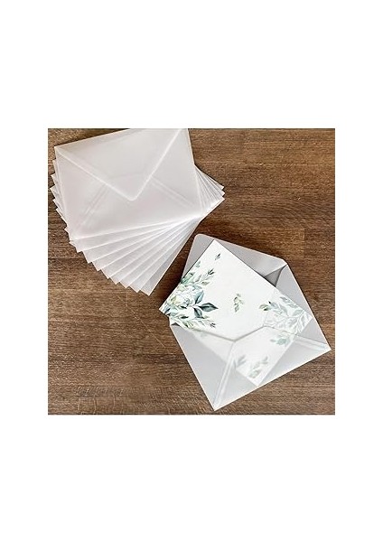 Bimotif Beyaz Transparan Zarf, 13X18 cm 25 Adet