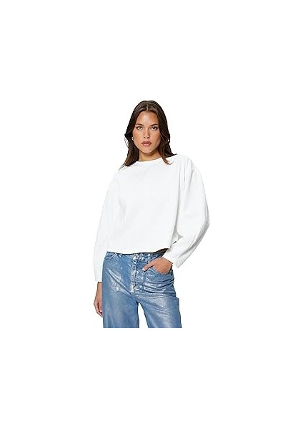 Cable Knit Patterned Sweatshirt Long Sleeve Crew Neck Textured