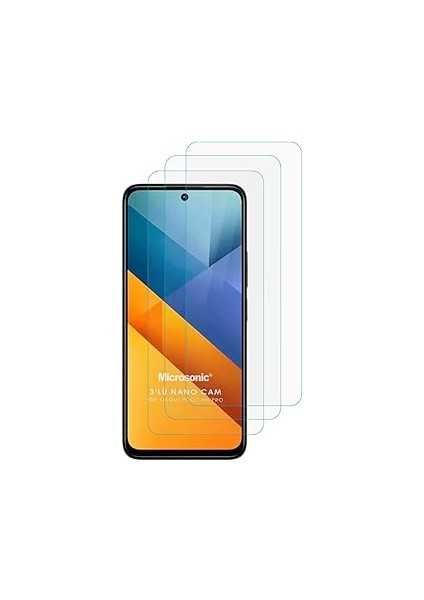 Microsonic Poco M6 Pro 5g Screen Protector Nano Glass Cam Ekran Koruyucu (3`lü Paket) [poco