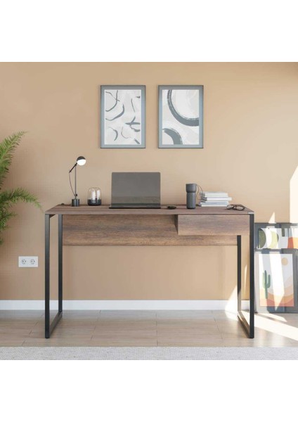 Tek Çekmeceli Bilgisayar Masası-Koyu Ceviz 120x75x60 Cm