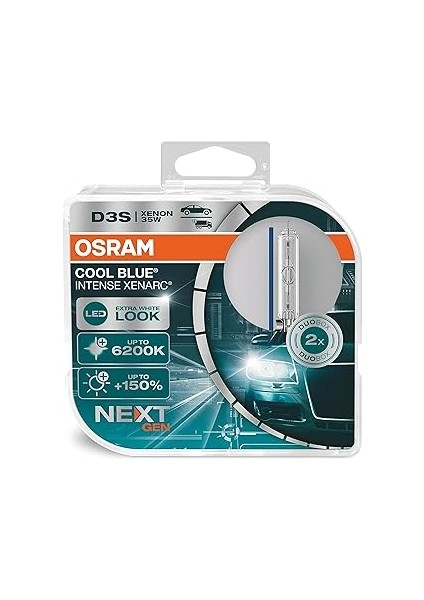 D3S Cool Blue Intense Xenarc 6200K Beyaz Işık (Takım - 2 Adet) 66340CBN-HCB