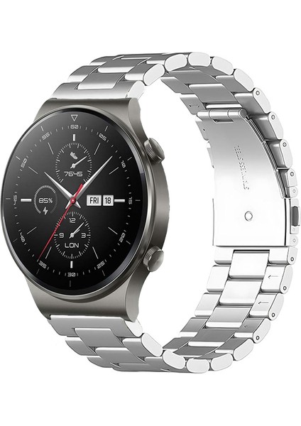 Huawei Watch Gt2 Pro Uyumlu Kordon Klasik Baklava Model Paslanmaz Çelik Metal Kayış