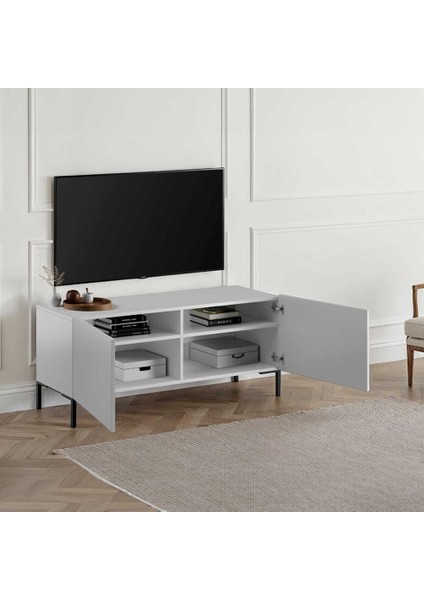 Roma Kapaklı Tv Ünitesi-Mat Lake Beyaz 120x53x43 Cm fiyatları