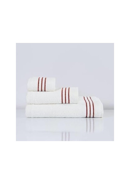 Nazik Home Zen Çizgi Nakışlı El Havlusu (30 x 50 Cm) Kiremit