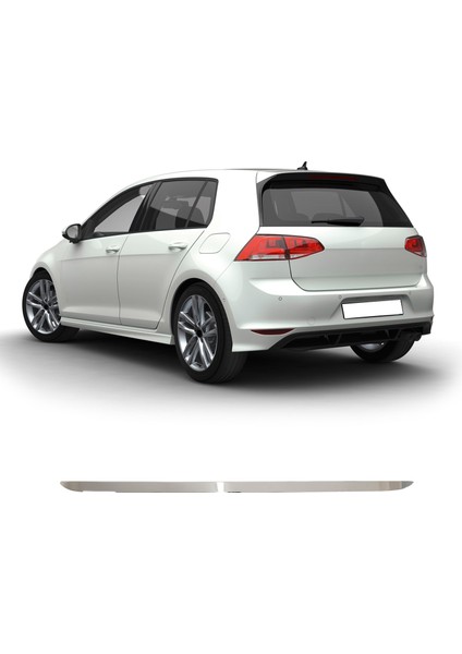 Volkswagen Golf 7 Uyumlu 2013 ve Üzeri Krom Bagaj Alt Çıtası Paslanmaz Çelik