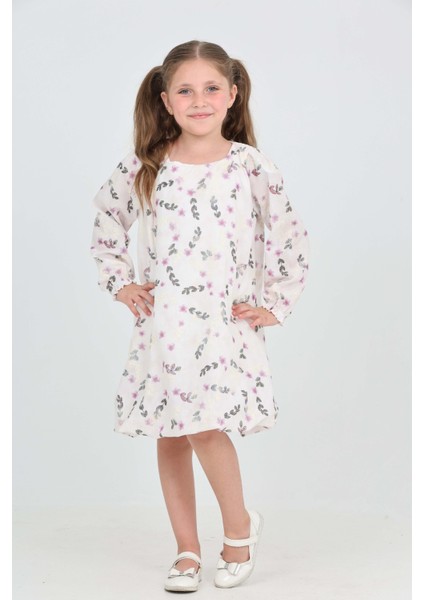 Kız Çocuk Çiçekli Volanlı Elbise indirimleri