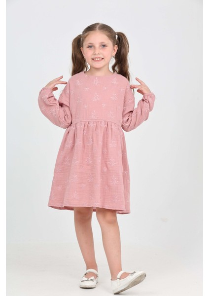 Kız Çocuk Çiçek Nakışlı Elbise fiyatları