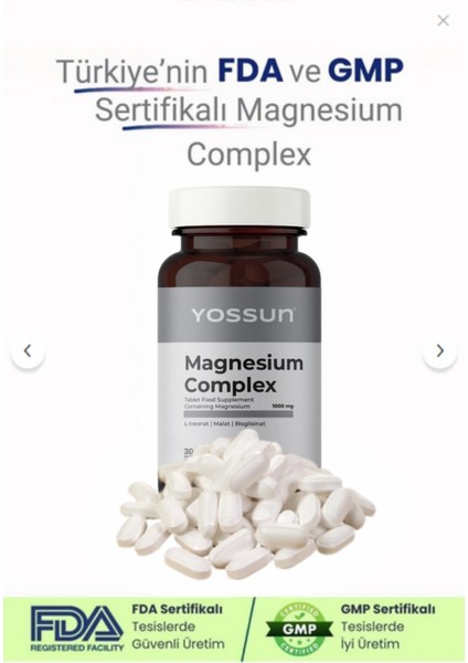 Magnezyum Complex Tablet Takviye Edici Gıda 1000 mg fiyatları