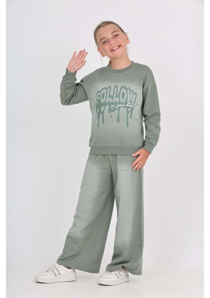 Kız Çocuk Follow Baskılı Eşofman Takım