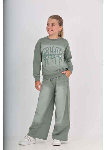 Kız Çocuk Follow Baskılı Eşofman Takım fırsatları