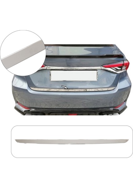 Toyota Corolla Uyumlu 2019 ve Üzeri Krom Bagaj Alt Çıtası Paslanmaz Çelik