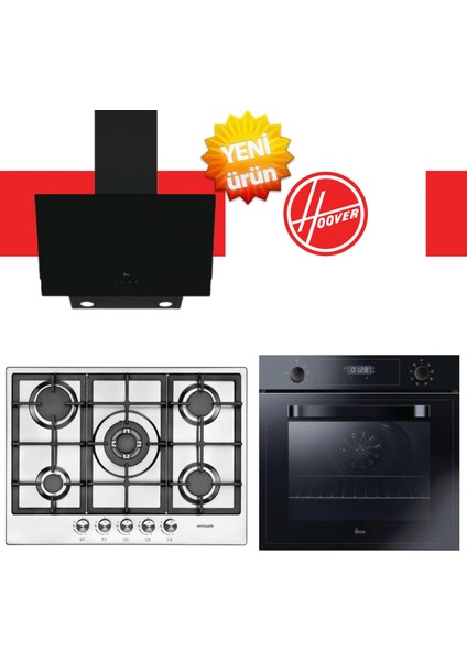 Gravino Ankastre Set (3051BI Fırın + Eminçelik 22 380 5 Gözlü Inox Ocak + HDG6C2GBTK )